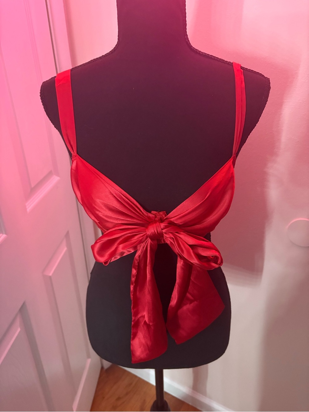 Victoria's Secret Red Satin Bow Bralette